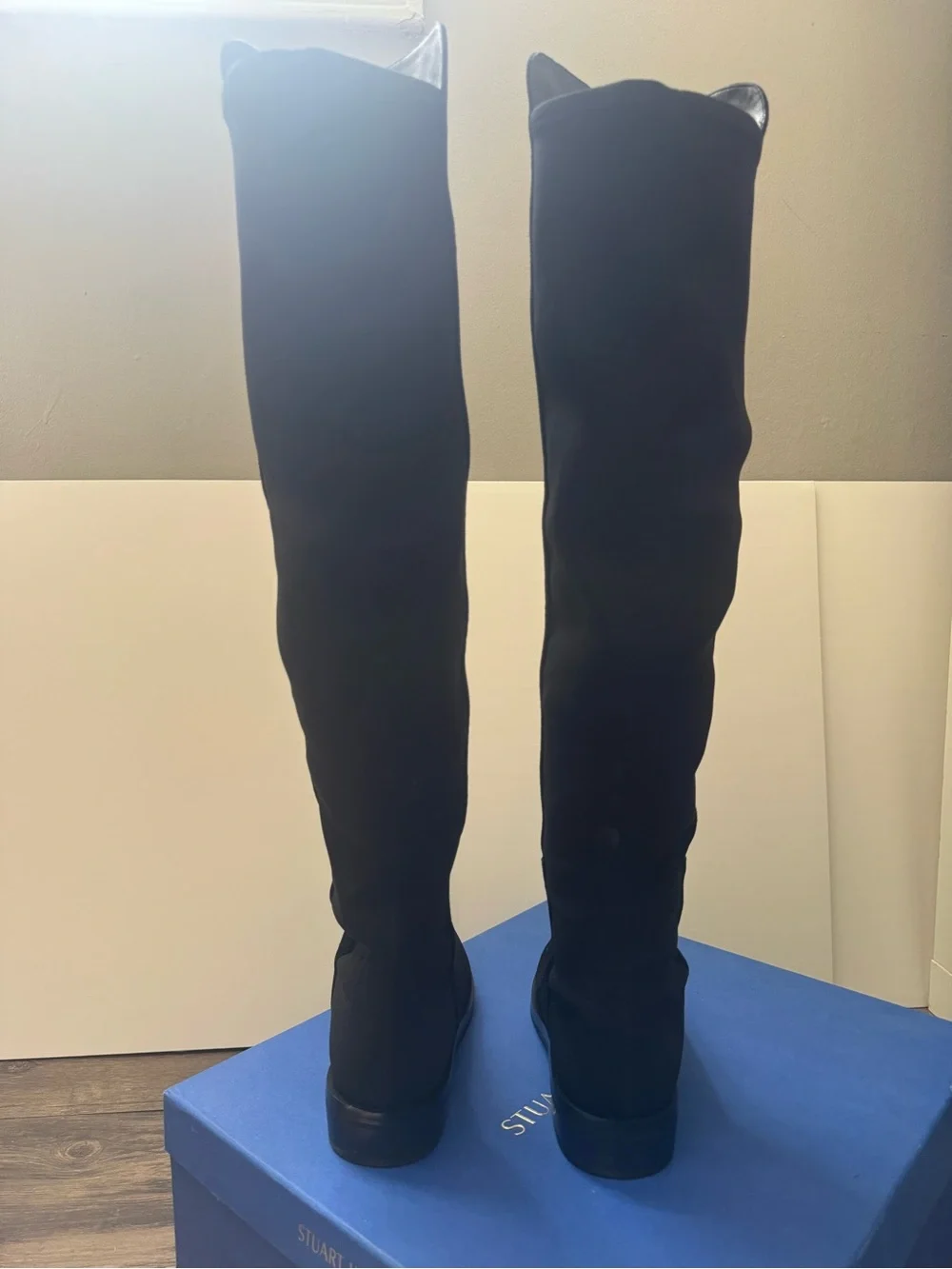 Stuart Weitzman Keelan Black Suede Over-the-knee Boots 7.5